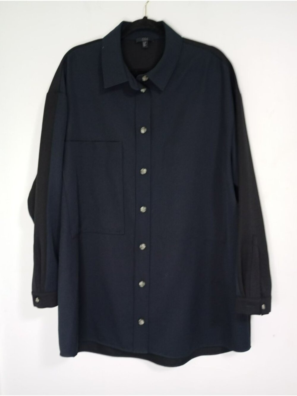 COS Shirt Reversible Oversise Navy And Black Button-Up Long-Sleeve Size M/L Mens